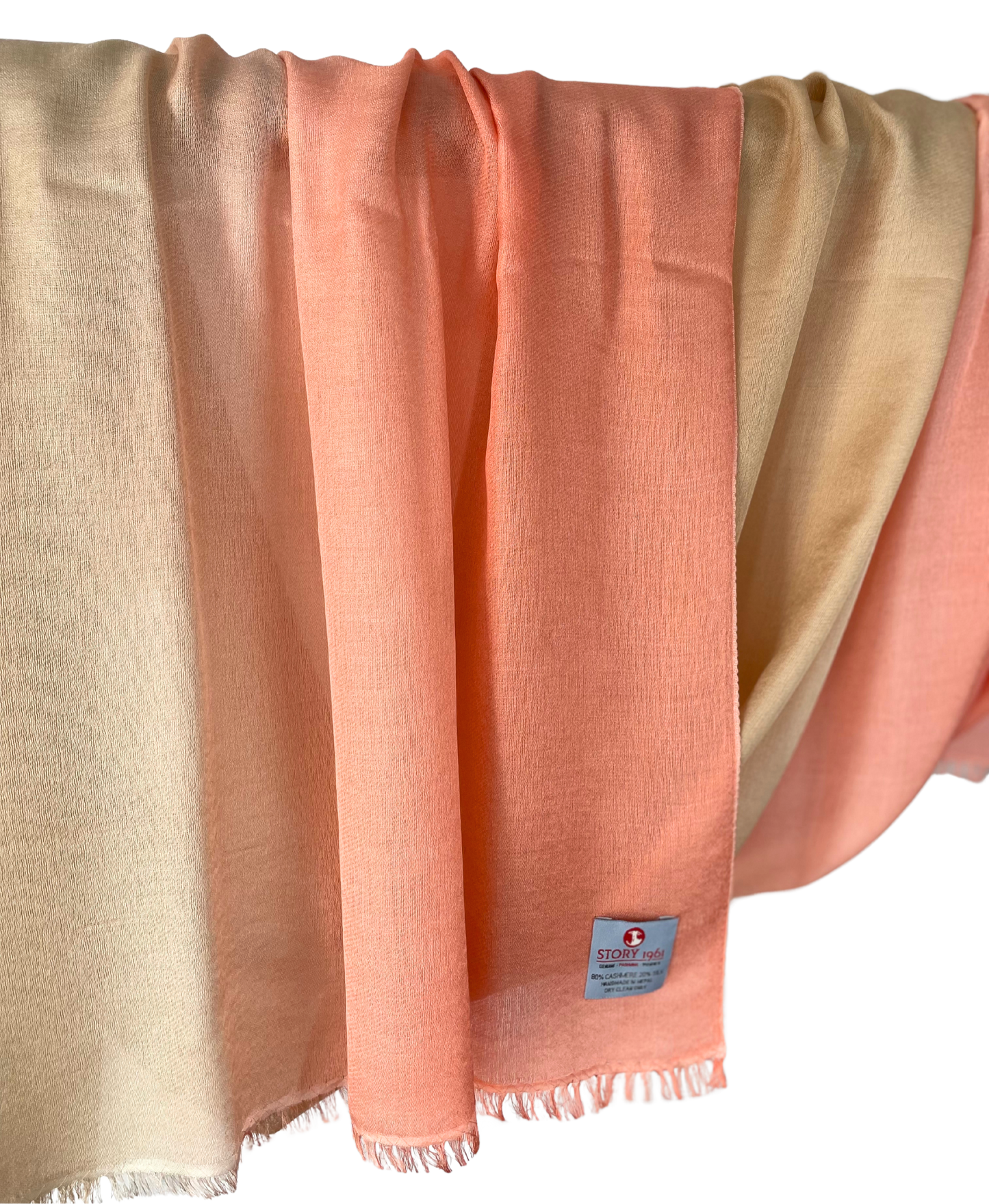 Waterpashmina Scarf Peach meets Camel My Store