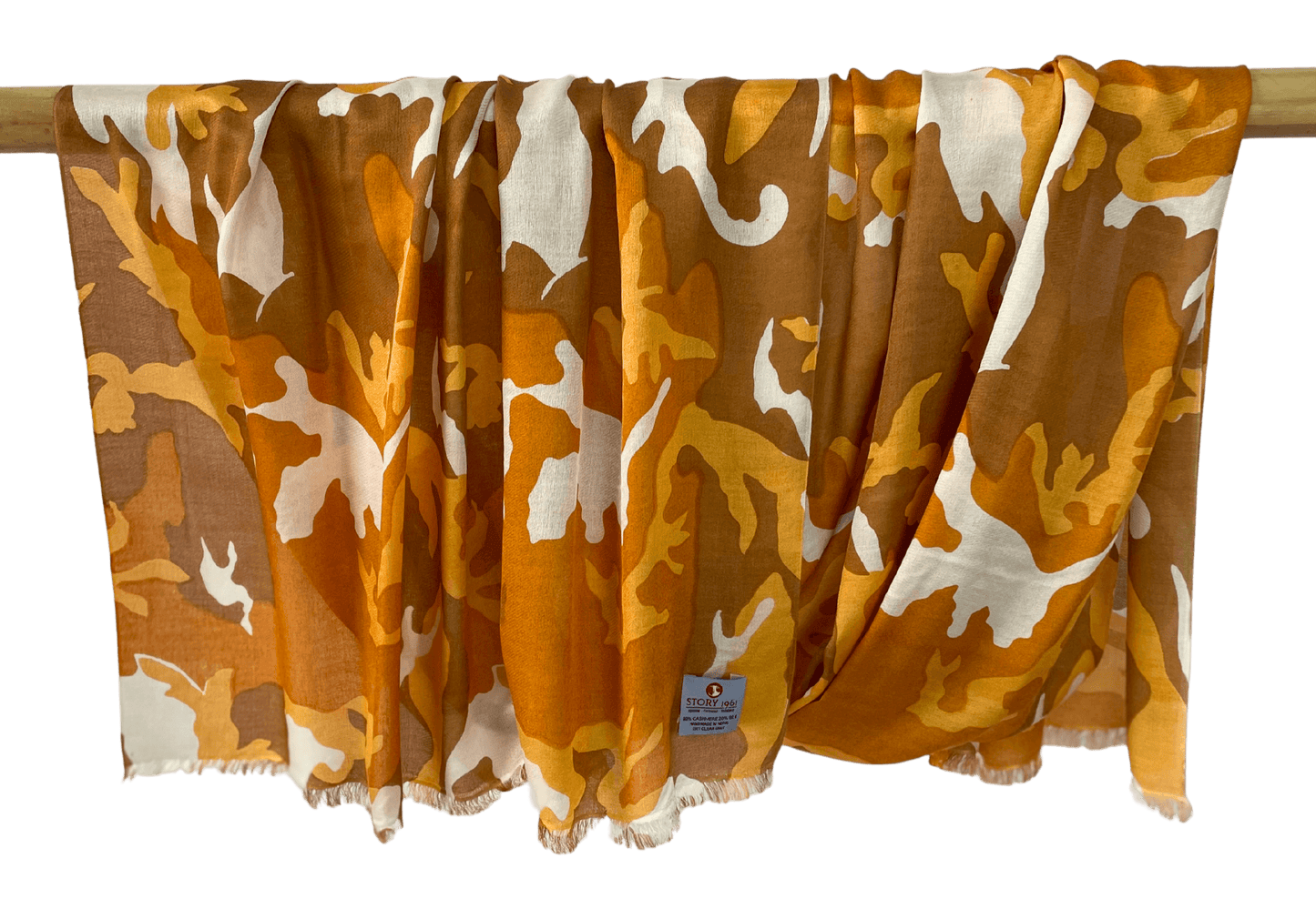 Waterpashmina Scarf Camouflage Orange meets Cream