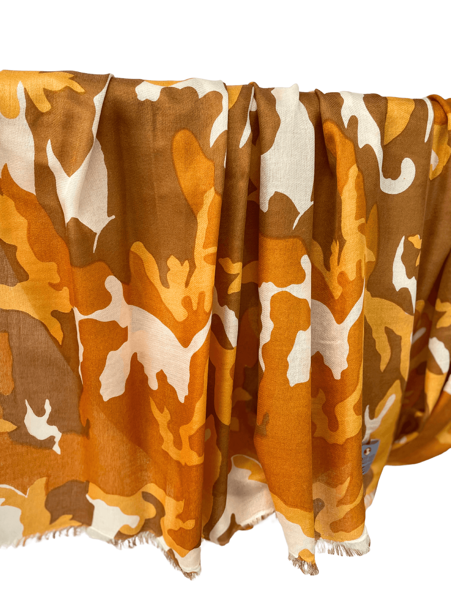 Waterpashmina Scarf Camouflage Orange meets Cream