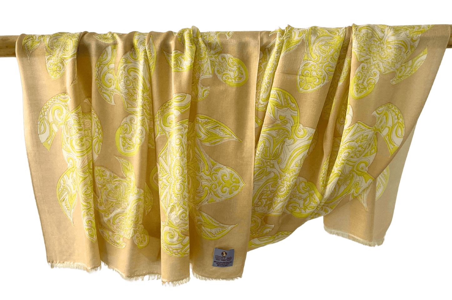 Waterpashmina Scarf Turtle Yellow meets Beige