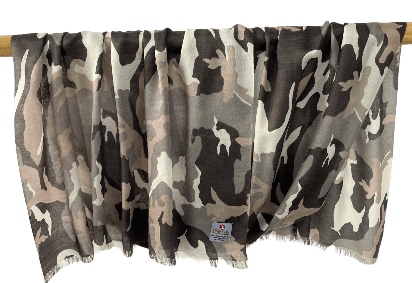 Waterpashmina Scarf Camouflage Grey meets Taupe