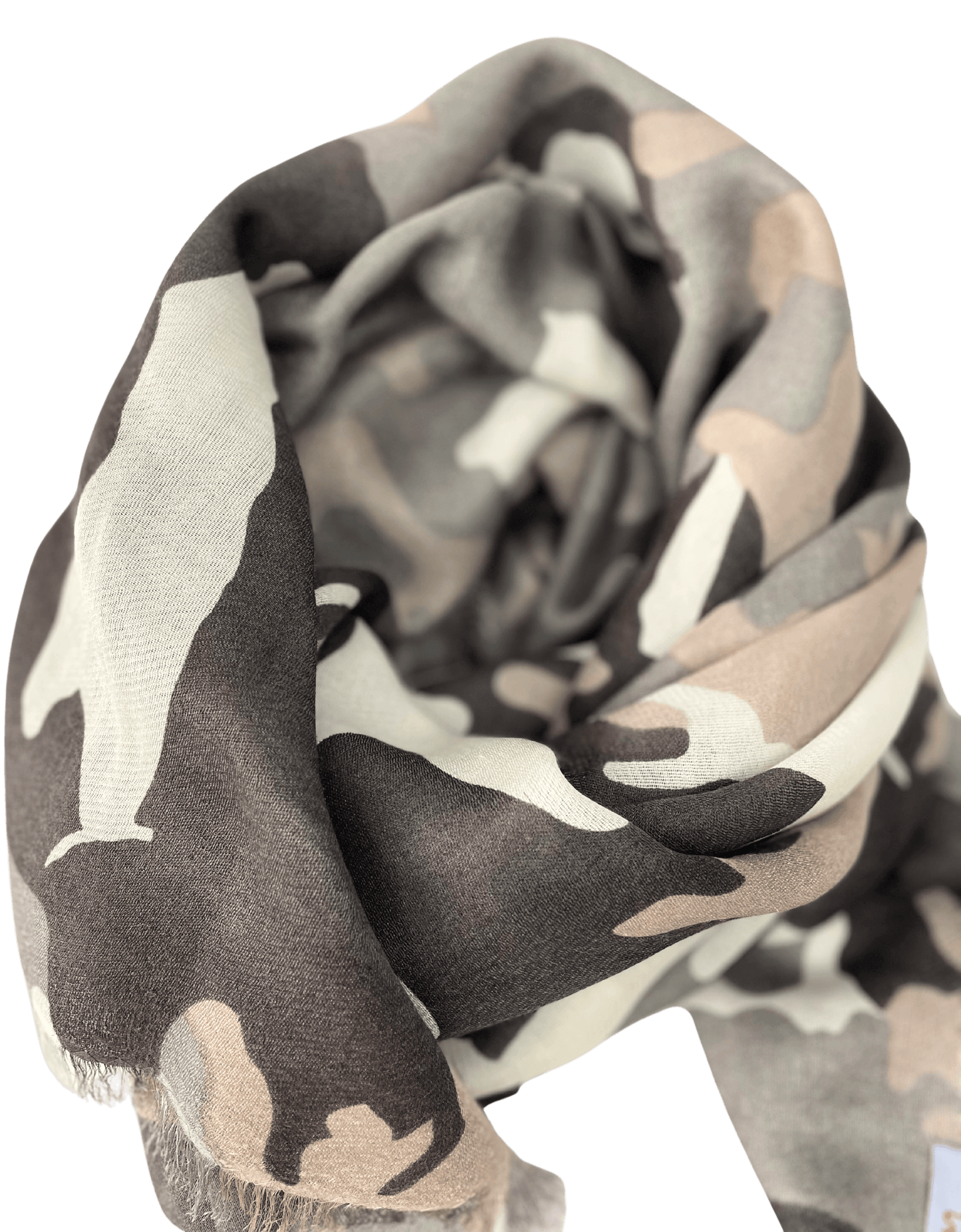 Waterpashmina Scarf Camouflage Grey meets Taupe