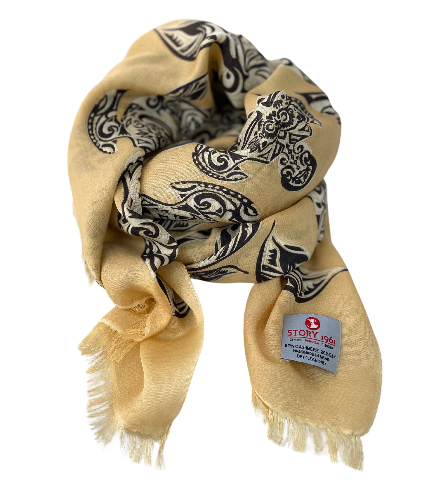 Waterpashmina Scarf Turtle Camel meets Choco