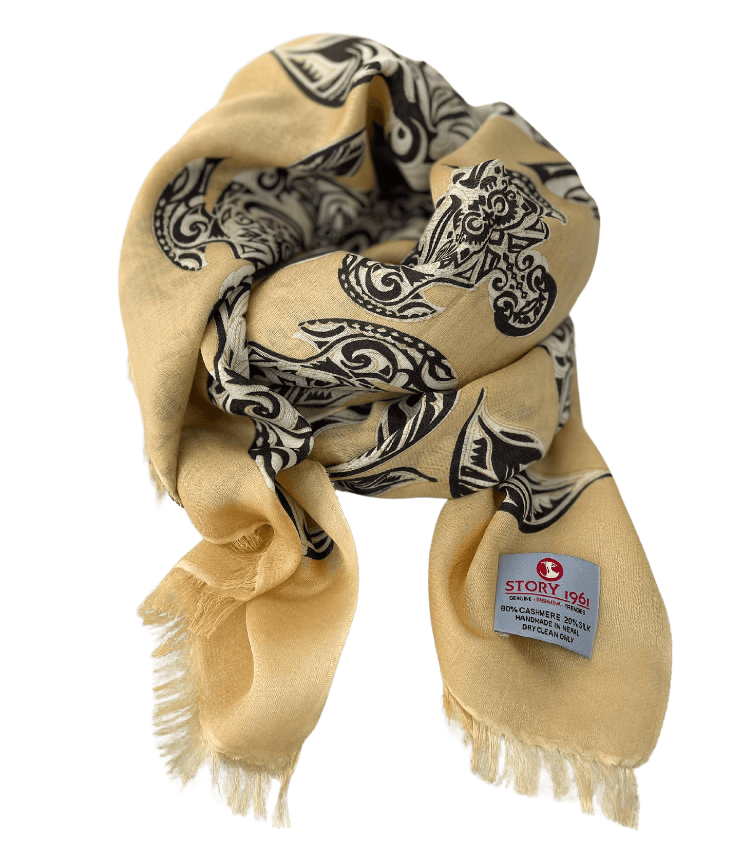 Waterpashmina Scarf Turtle Camel meets Choco