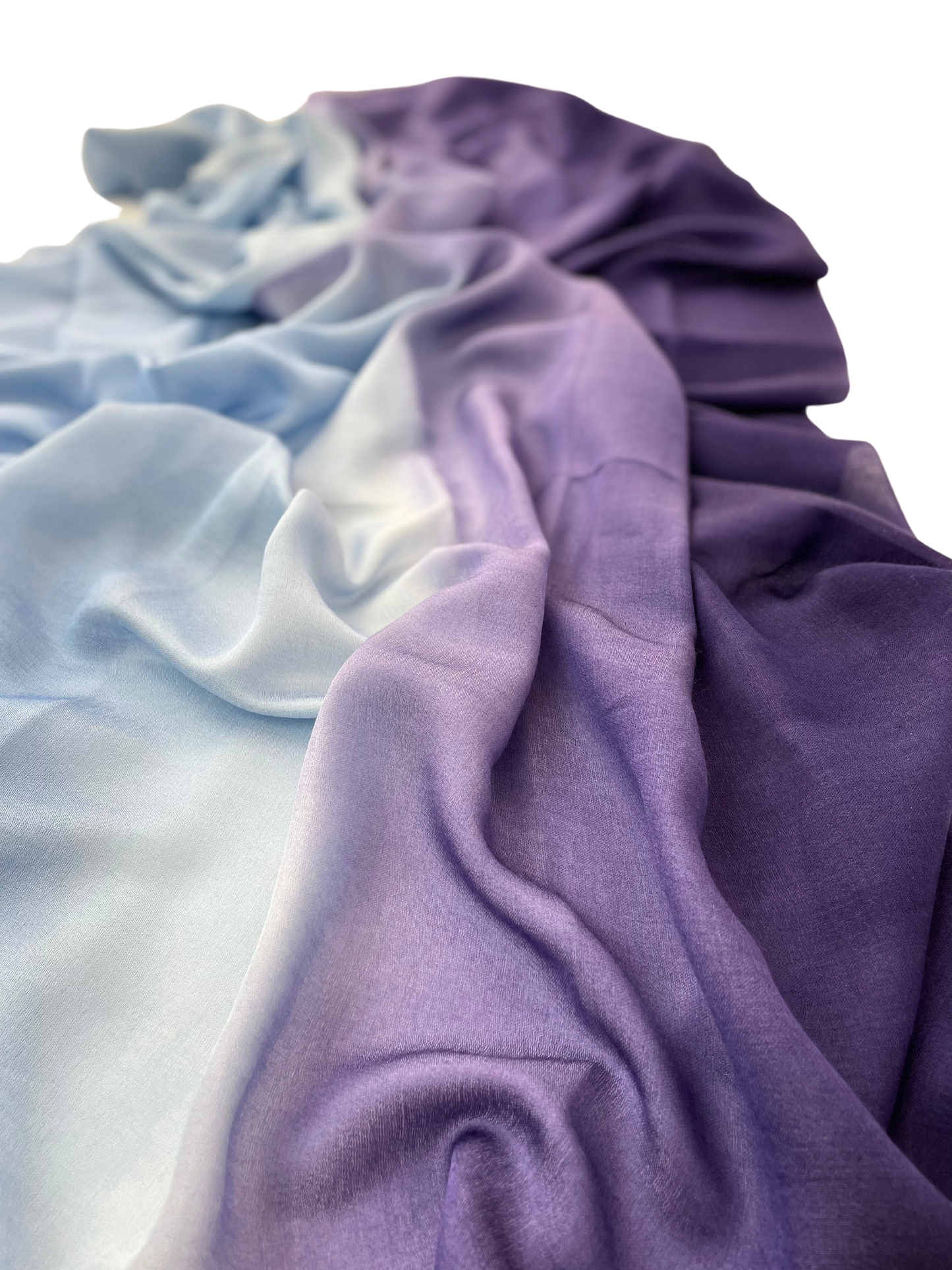 Waterpashmina Scarf Purple Blue meets Baby Blue