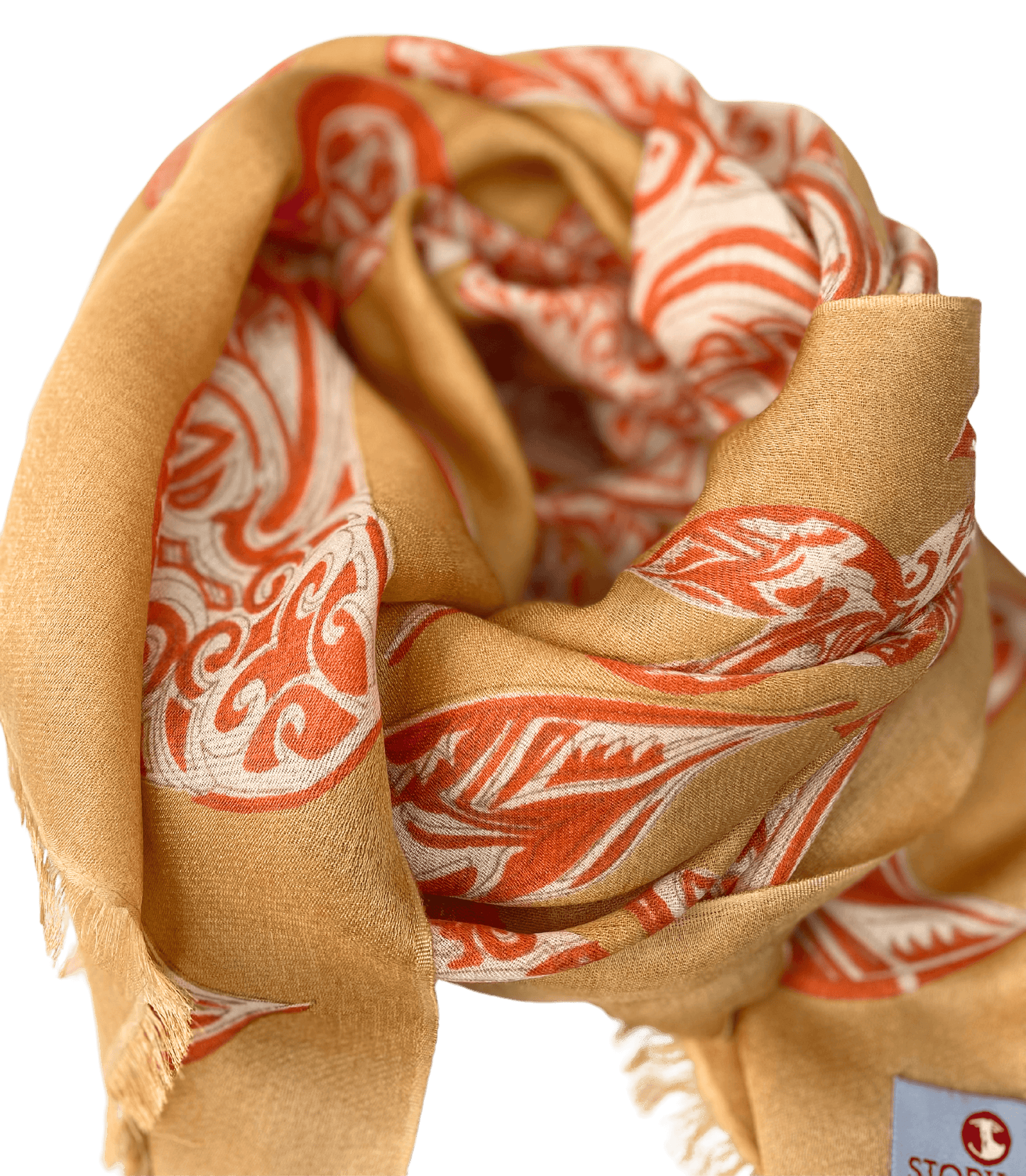 Waterpashmina Scarf Turtle Orange meets Camel