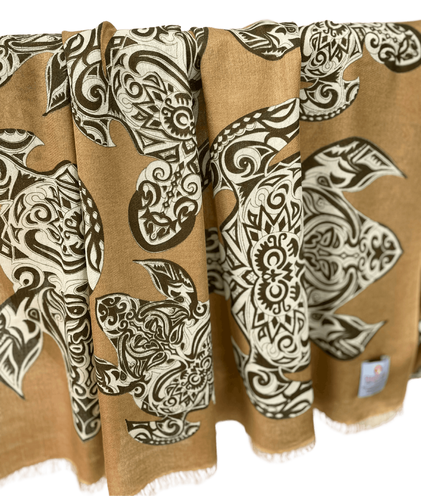 Waterpashmina Scarf Turtle Camel meets Kaki