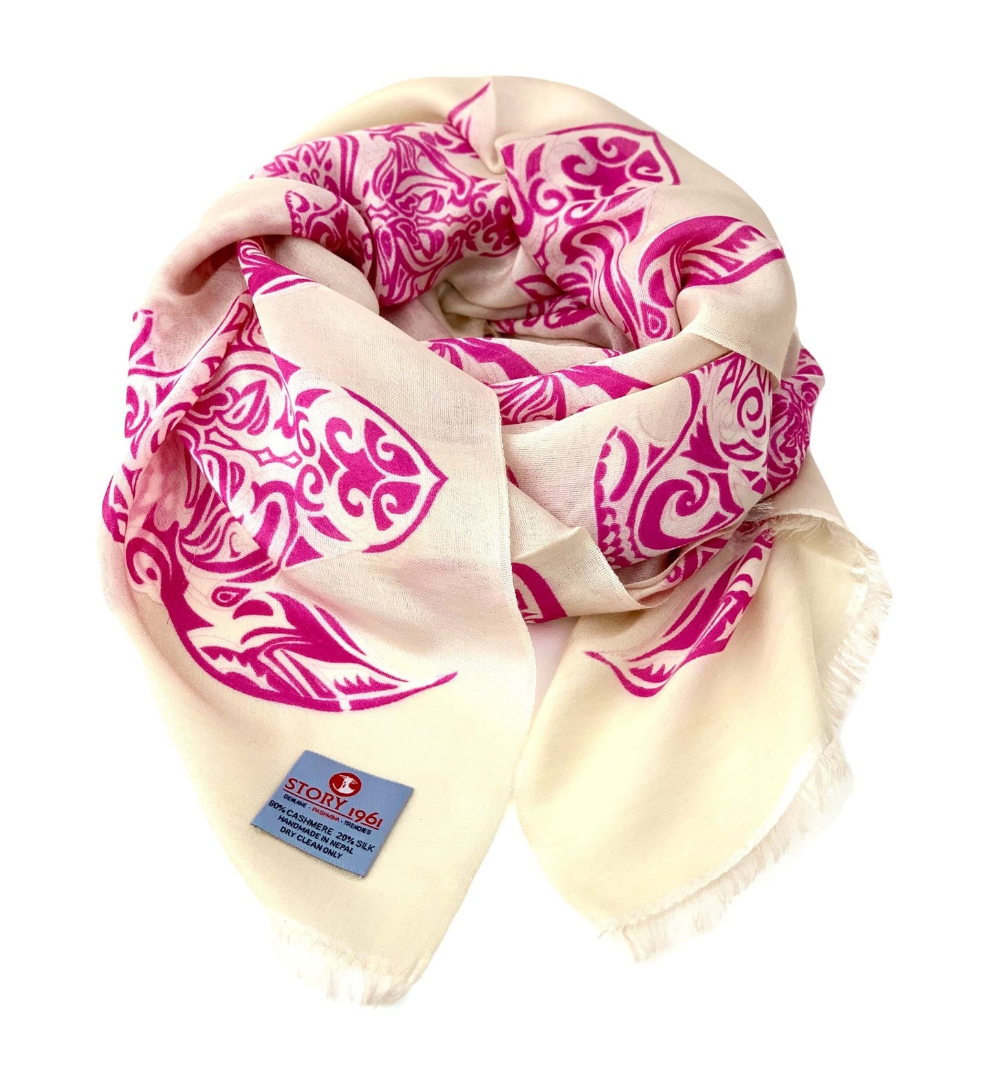 Waterpashmina Scarf Turtle Cream meets Purple