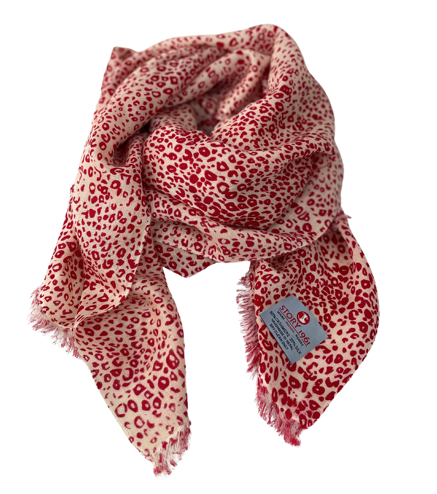 Waterpashmina Scarf Leo Cream meets Red