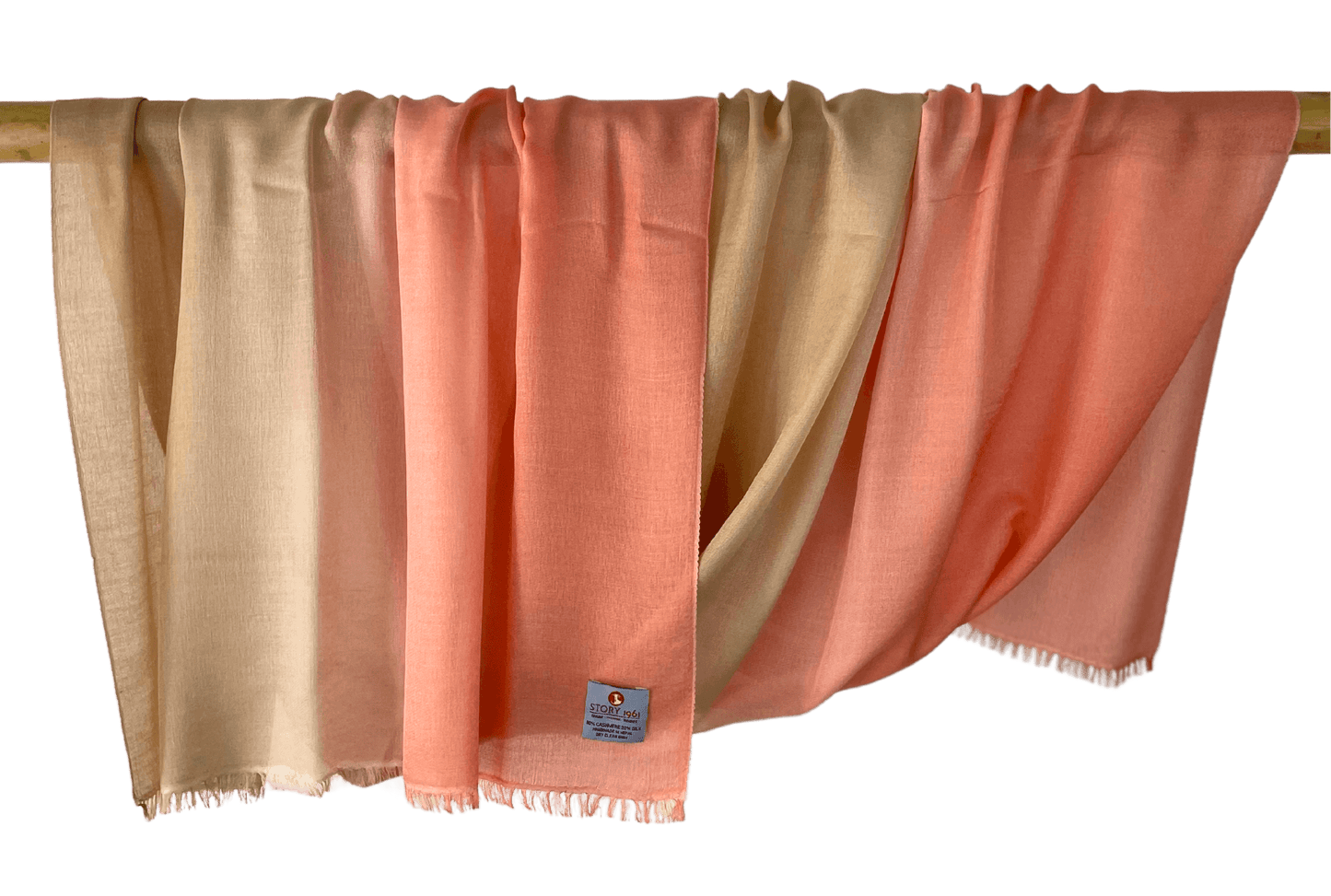 Waterpashmina Scarf Peach meets Camel