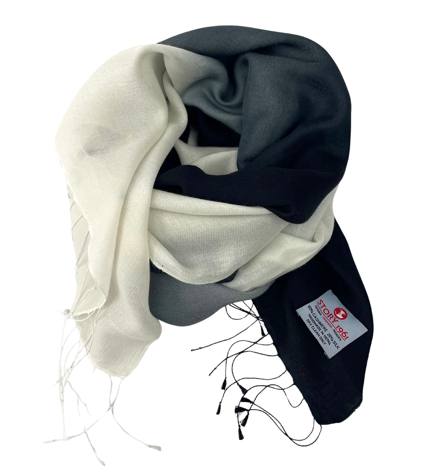 Waterpashmina Scarf Black meets White