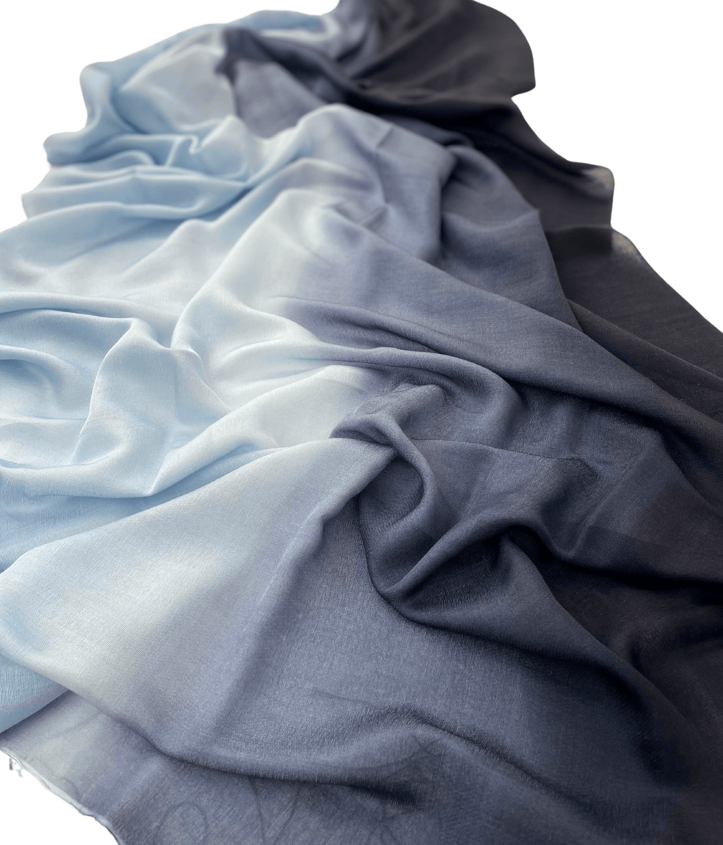 Waterpashmina Scarf Navy Blue meets Sky Blue