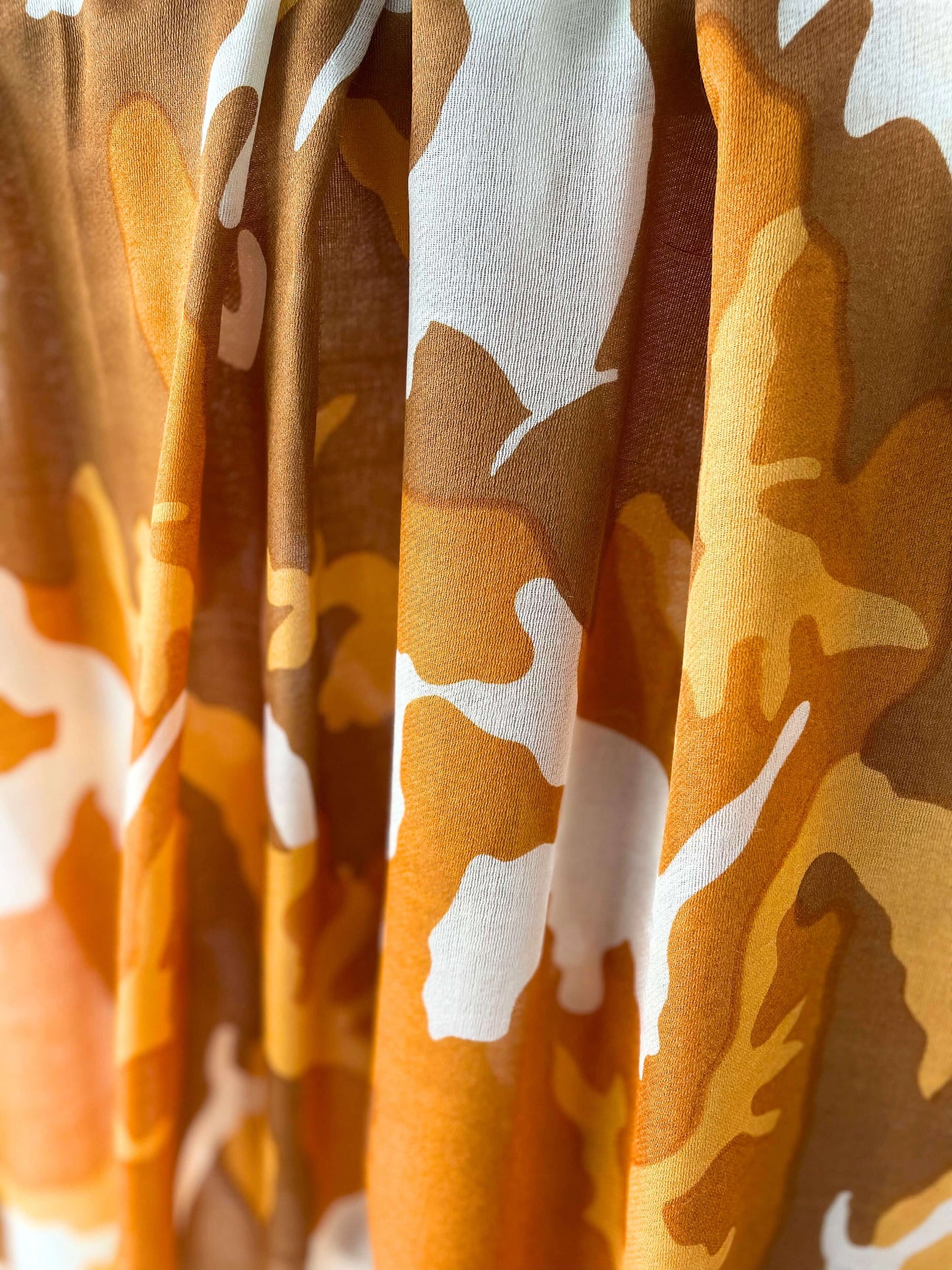 Waterpashmina Scarf Camouflage Orange meets Cream My Store