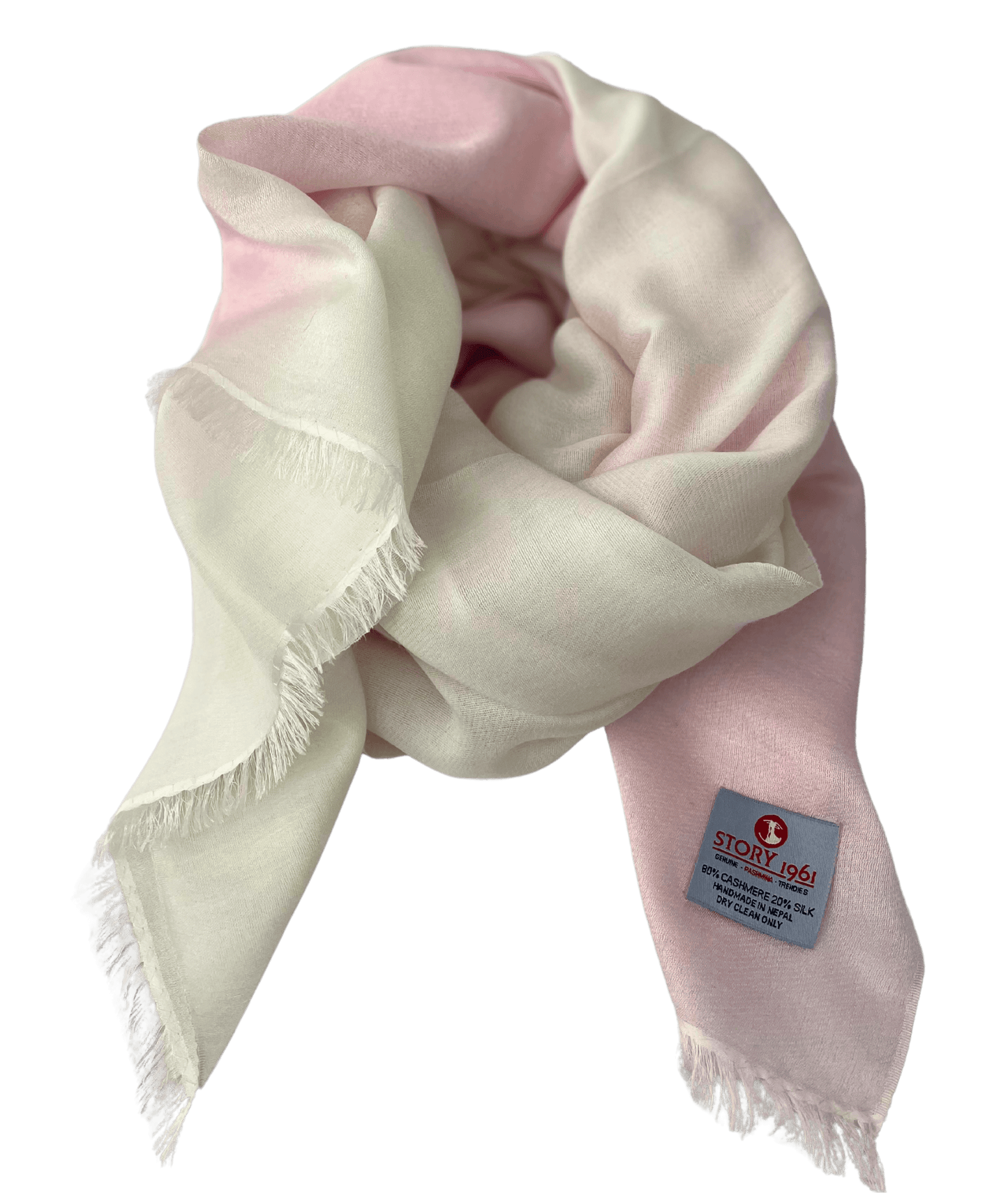 Waterpashmina Scarf Baby Rose meets White