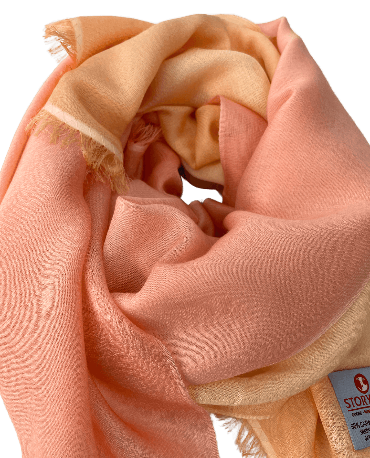 Waterpashmina Scarf Light Peach meets Salmon