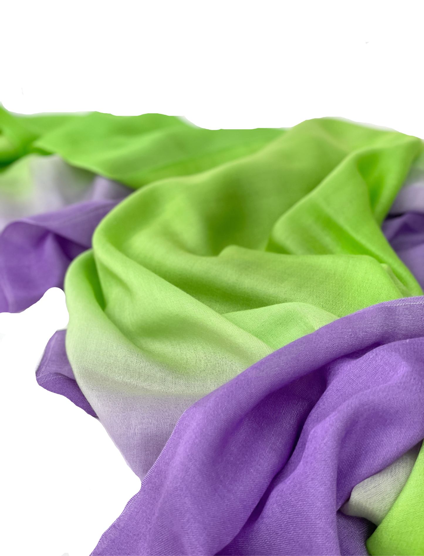 Waterpashmina Scarf Light Purple meets Grass Green