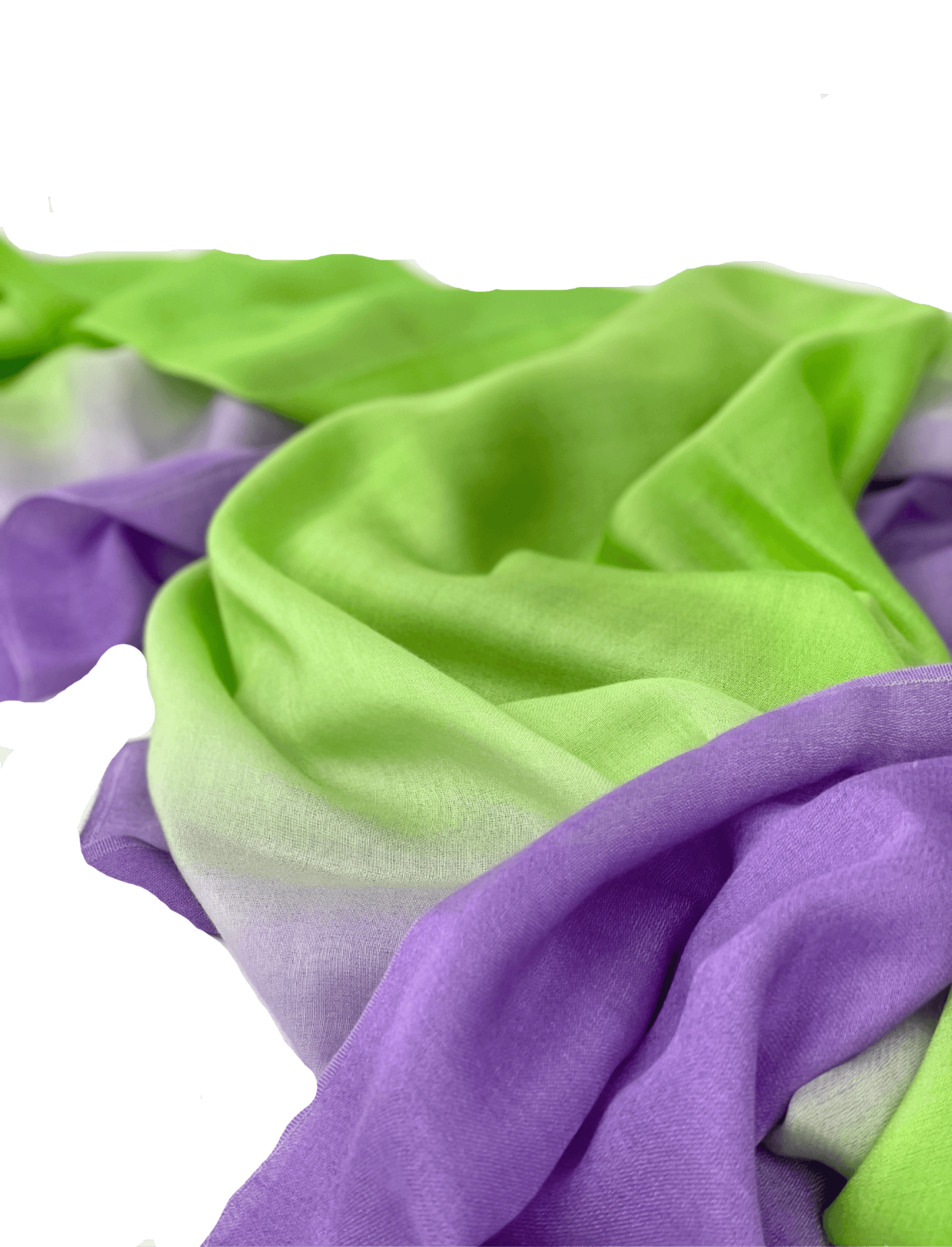 Waterpashmina Scarf Light Purple meets Grass Green