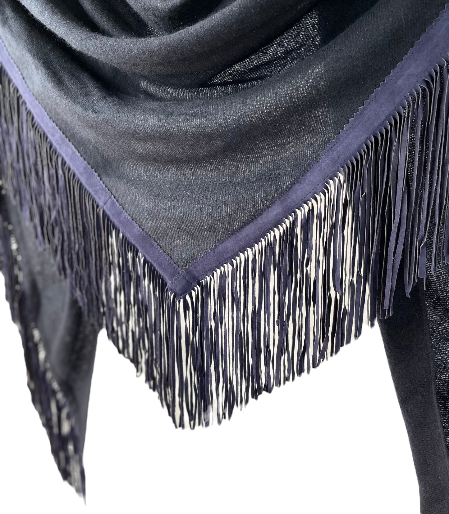 Open Poncho Navy Blue My Store