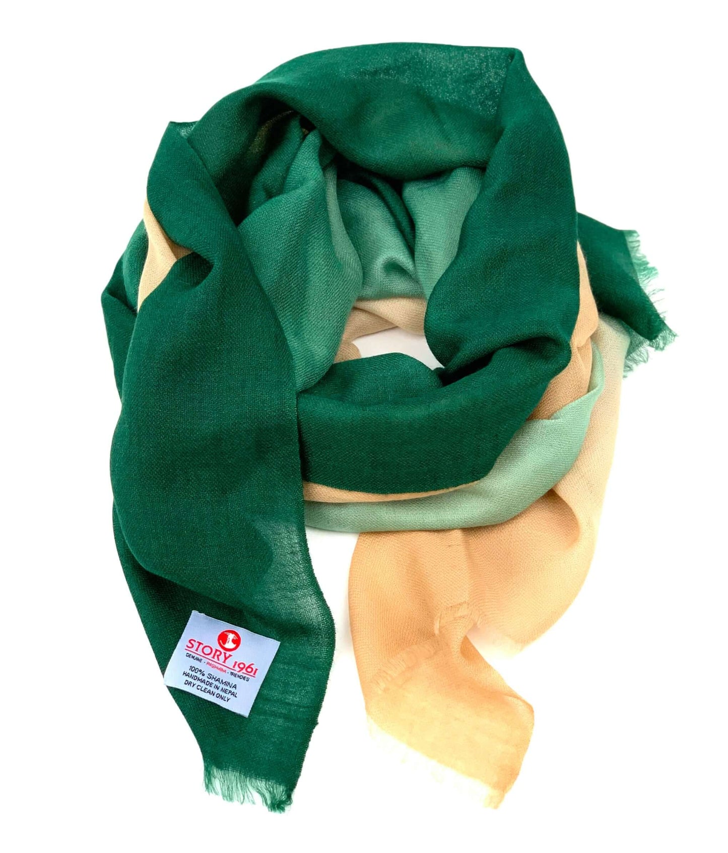 Shamina Scarf English Green meets Camel