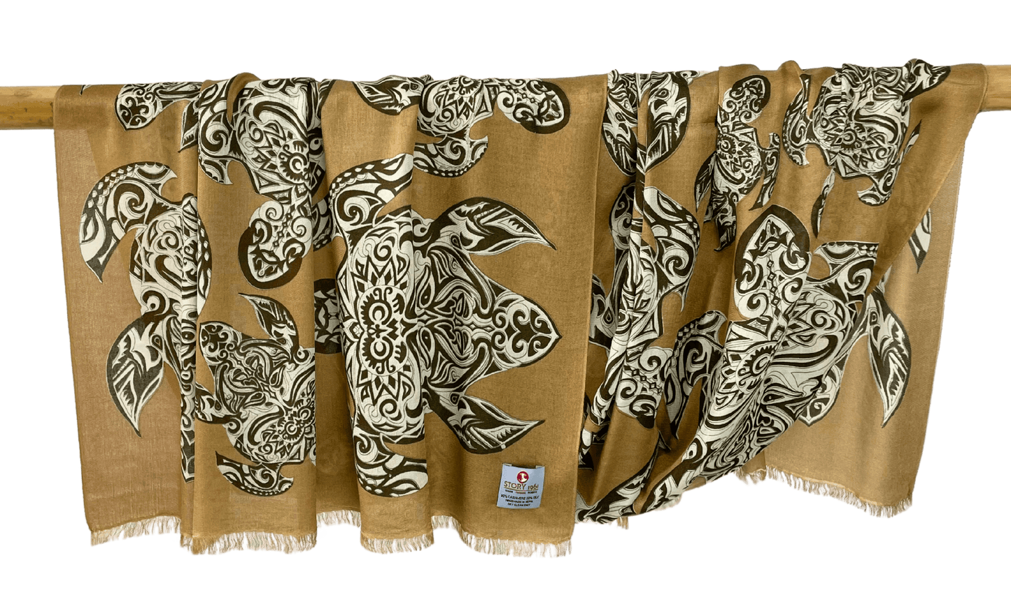 Waterpashmina Scarf Turtle Camel meets Kaki