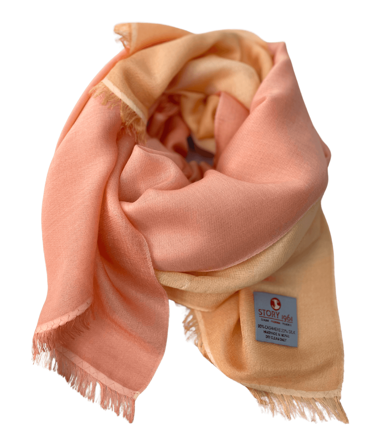 Waterpashmina Scarf Light Peach meets Salmon