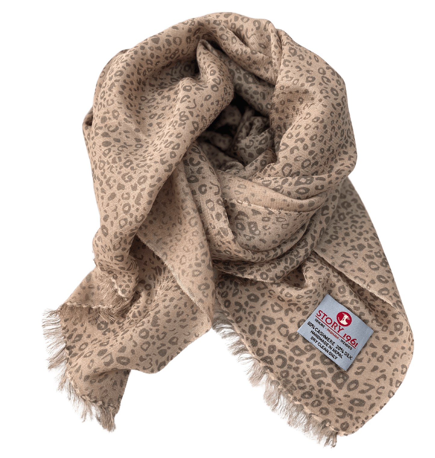 Waterpashmina Scarf Leo Taupe meets Dark Taupe