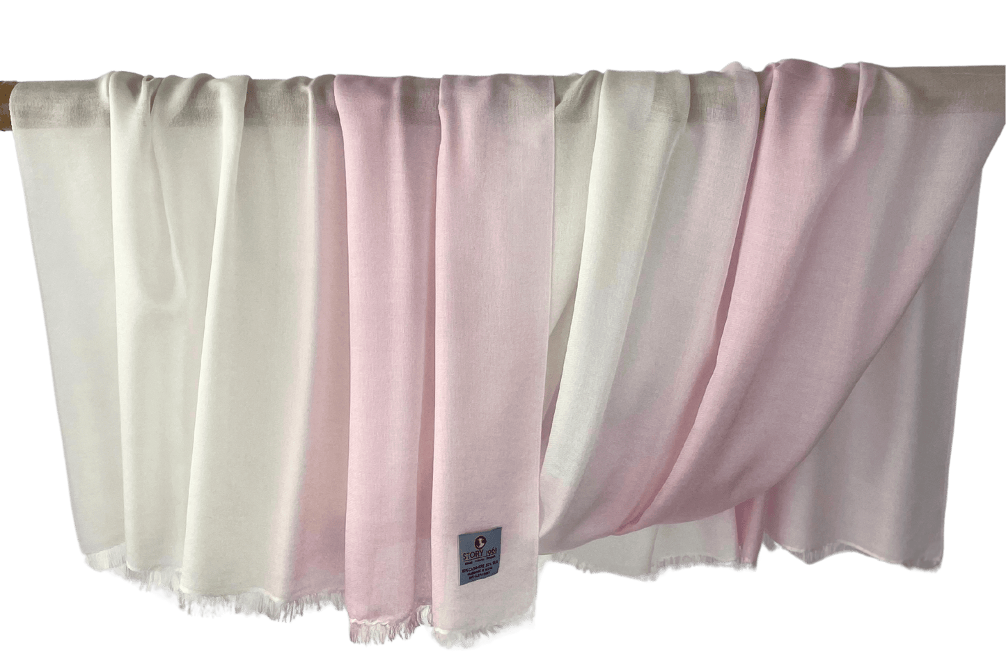 Waterpashmina Scarf Baby Rose meets White
