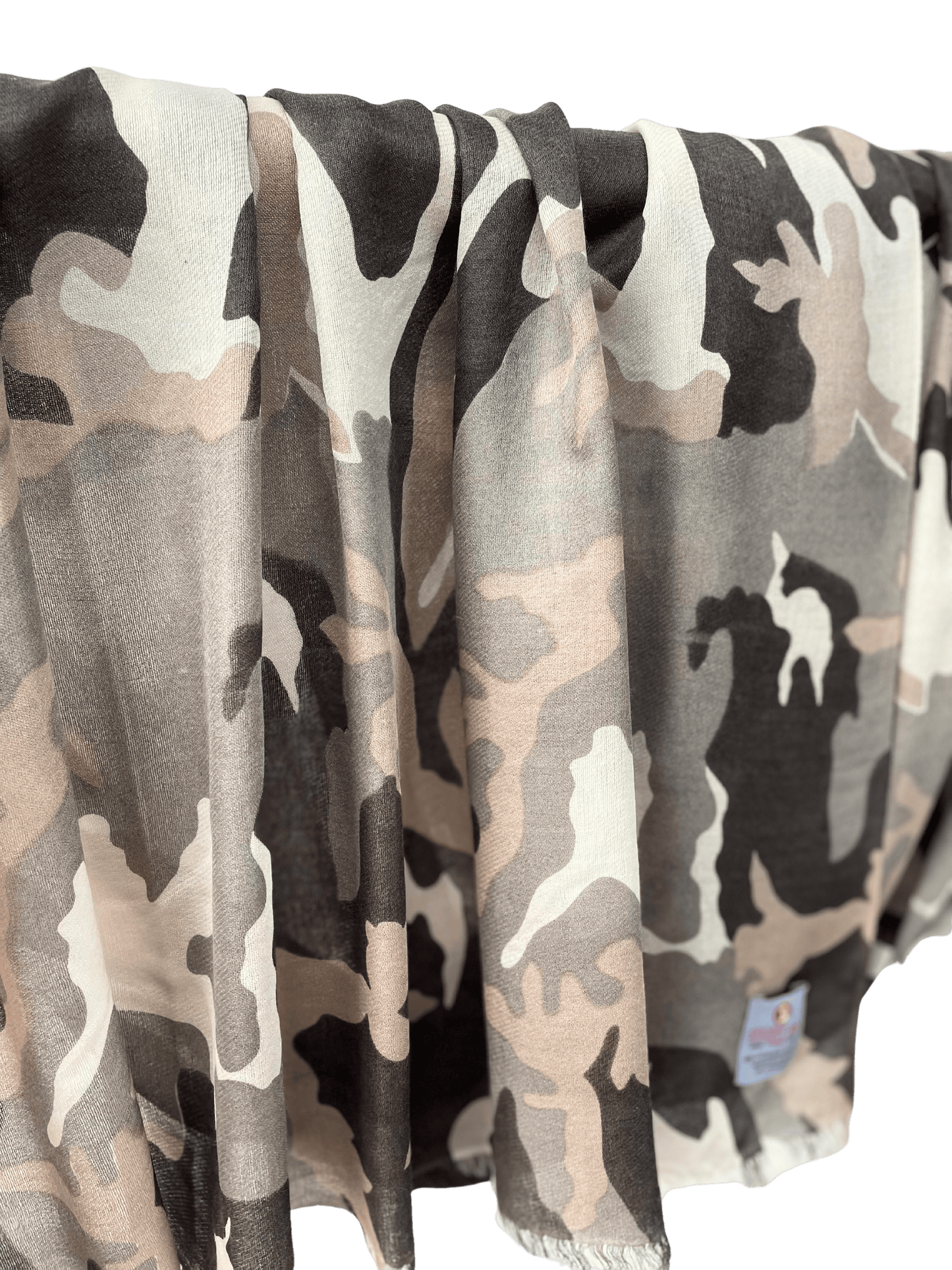 Waterpashmina Scarf Camouflage Grey meets Taupe My Store