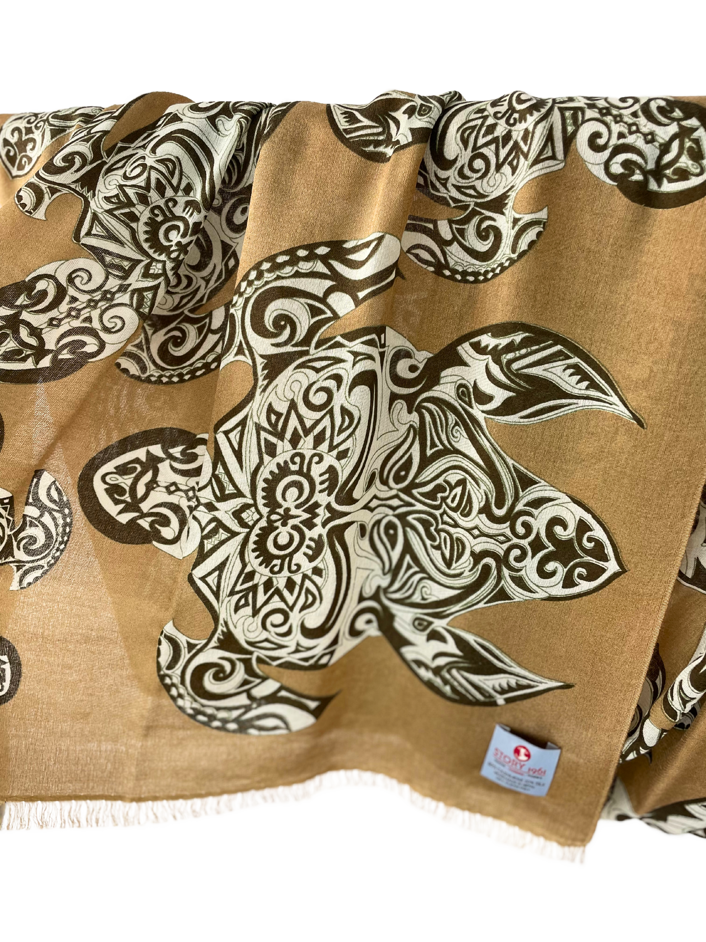 Waterpashmina Scarf Turtle Camel meets Kaki My Store