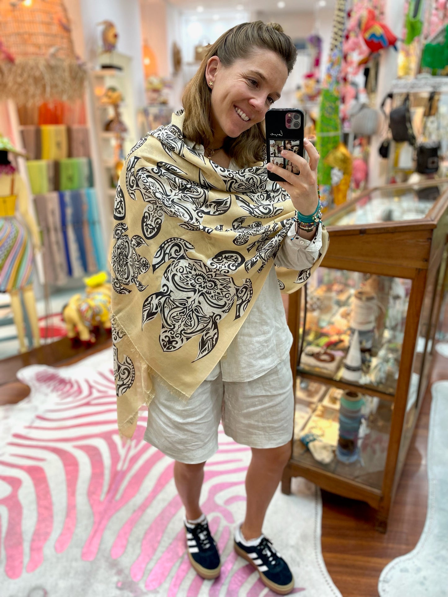Waterpashmina Scarf Turtle Camel meets Choco
