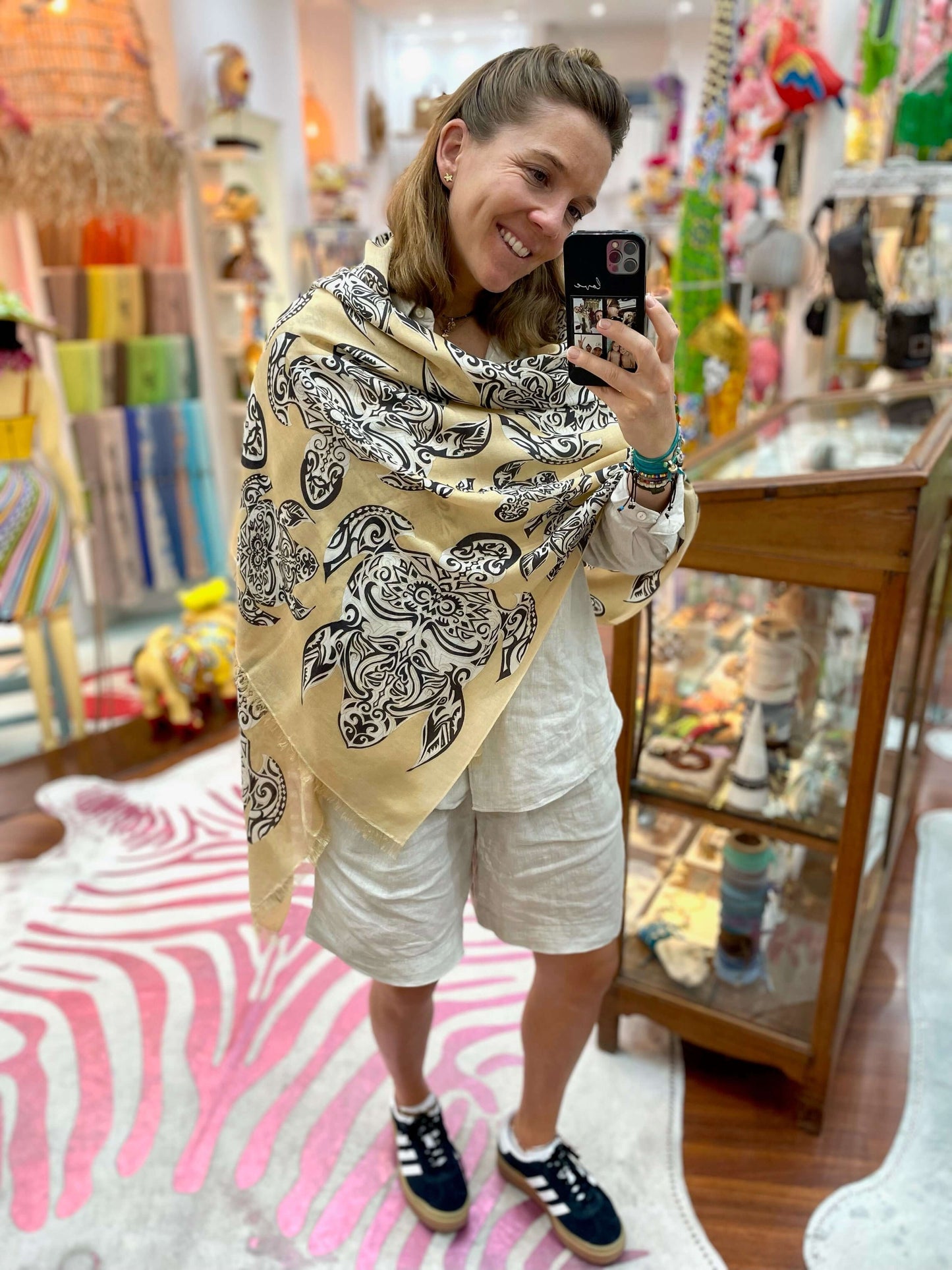 Waterpashmina Scarf Turtle Camel meets Choco