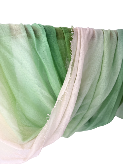 Shamina 100% finest Baby Cashmere Green / White / Cream