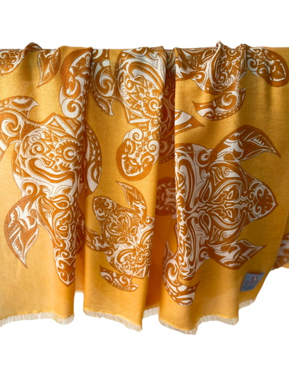 Waterpashmina Scarf Turtle Orange meets Burned Orange
