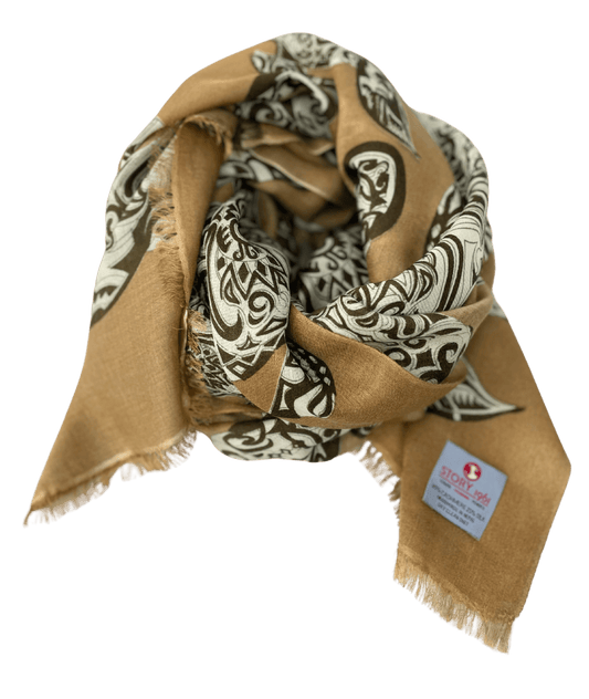 Waterpashmina Scarf Turtle Camel meets Kaki