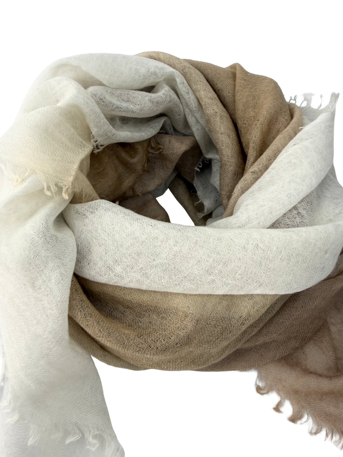 Shamina 100% finest Baby Cashmere White / Beige / Camel
