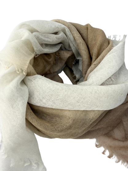 Shamina 100% finest Baby Cashmere White / Beige / Camel