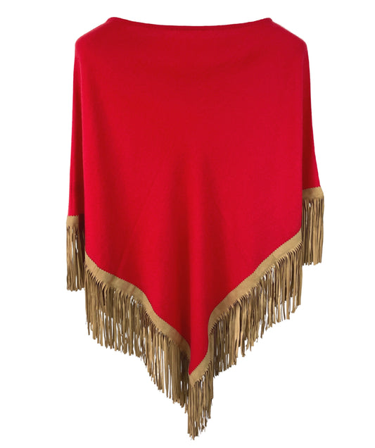 Classic Poncho Tomato Red