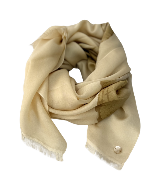 Waterpashmina Scarf Butterfly Beige
