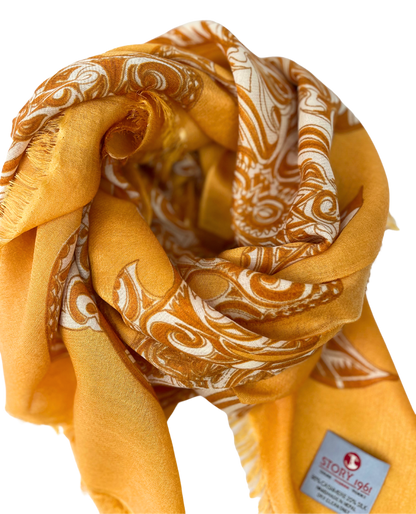 Waterpashmina Scarf Turtle Orange meets Burned Orange