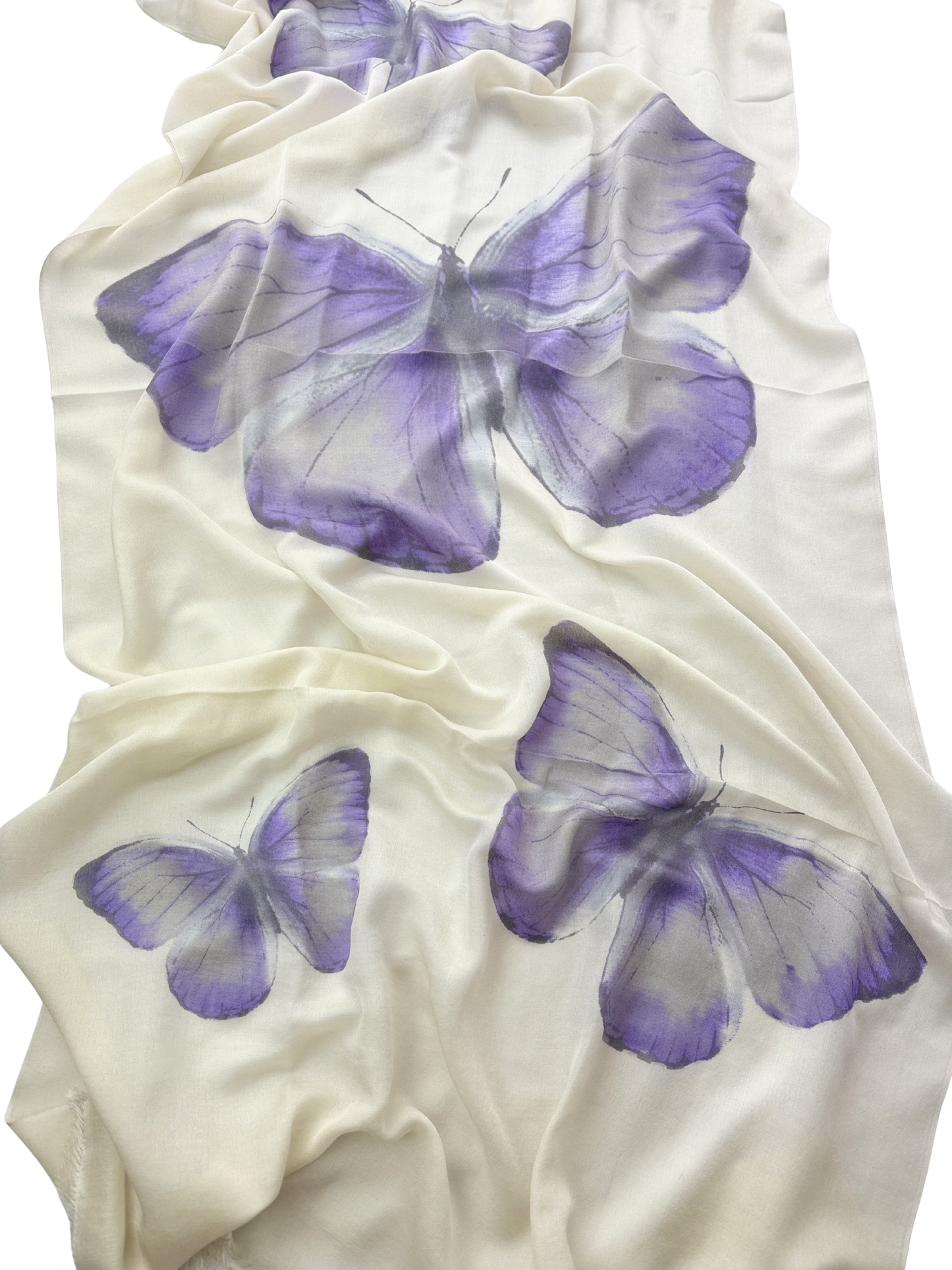 Waterpashmina Scarf Butterfly Purple