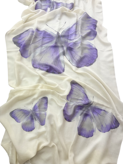 Waterpashmina Scarf Butterfly Purple