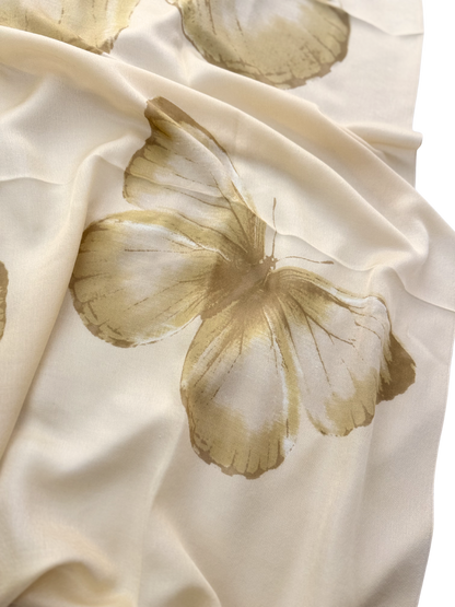 Waterpashmina Scarf Butterfly Beige