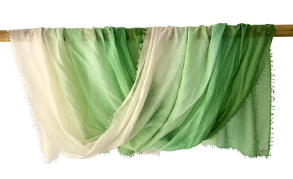 Shamina 100% finest Baby Cashmere Green / White / Cream