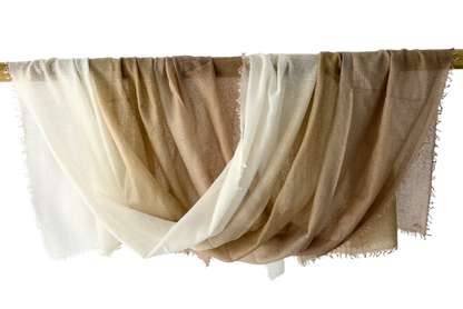 Shamina 100% finest Baby Cashmere White / Beige / Camel