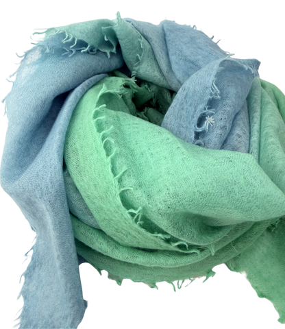 Shamina 100% finest Baby Cashmere Aqua / Green / Blue