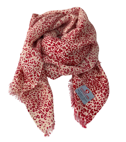 Waterpashmina Scarf Leo Cream meets Red