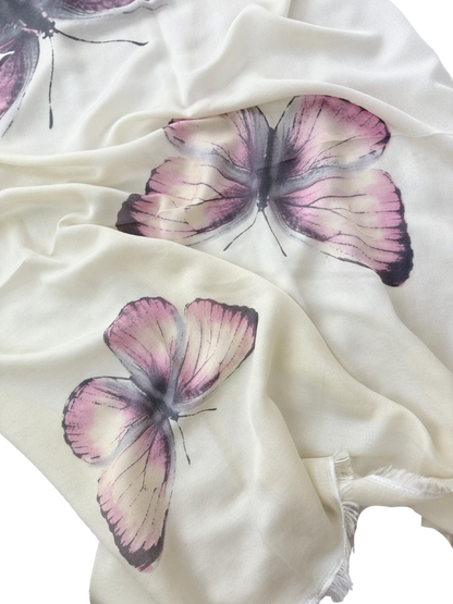 Waterpashmina Scarf Butterfly Pink