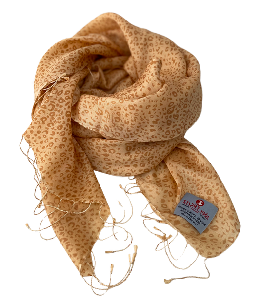 Waterpashmina Scarf Leo Camel meets Tabac