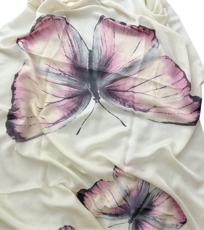 Waterpashmina Scarf Butterfly Pink