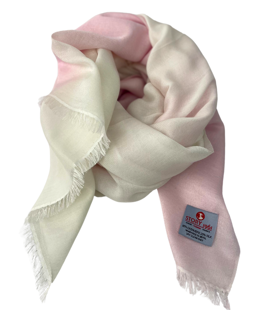 Waterpashmina Scarf Baby Rose meets White